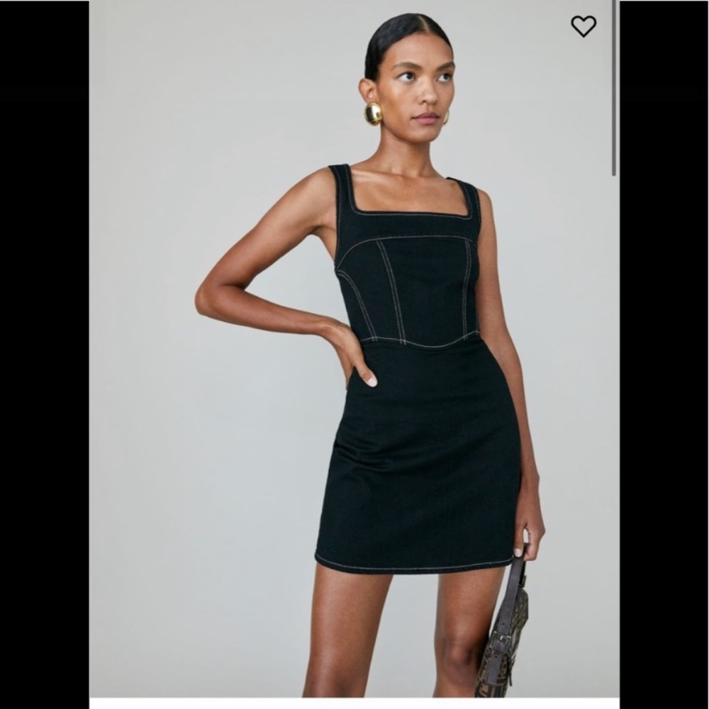 Reformation Black Mini Dress - Picture 4 of 9